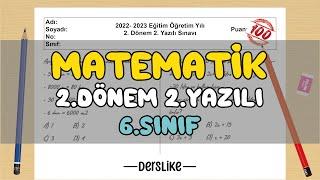 6. Sınıf Matematik 2.Dönem 2.Yazılı Soruları #2023