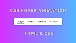 Navigation Menu Hover Animation in HTML & CSS  CSS Hover Animation