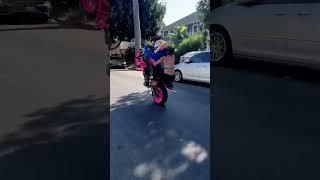 Took homeless girl on a ride  #trending #wheelieboyz #wheeling #wheelie