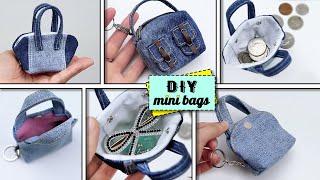 Sweet Design DIY MINI PURSE  Coins Pouch Tutorial Denim Bag#miniature #sewinghacks #bagmaking