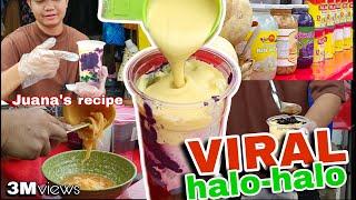 VIRAL HALO-HALO ng JUANAS nalaman ko paano gawin ang MILKY at CREAMY na pnipilahan ng mga customers