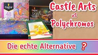 Castle Arts vs. Polychromos  - Soft TouchPastel Tints  Gold -