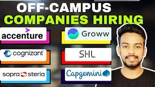 SHL Sopra Accenture Grow Cognizant Biggest Hiring  OFF Campus Drive For 2024 2023 2022 Batch