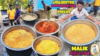 UNLIMITED Wedding Biryani with Pieces  The Malik Biryani  Tamil Food Review