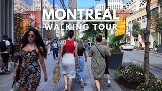 Downtown Montreal Walking Tour  Sainte-Catherine Street  4K Life in Montreal