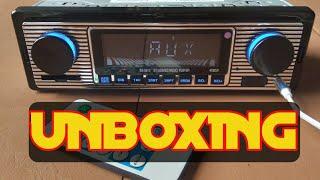 unboxing de estereo estilo retro para auto