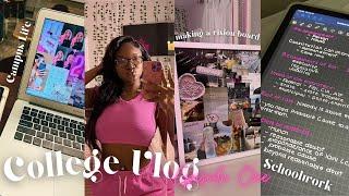 COLLEGE VLOG Ep 001  Campus life doing schoolwork making a vision board for 2023 & more