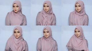 #8 Style Tutorial Hijab Segi Empat Simple Pesta Kondangan Menutup Dada  Hijab Kekinian