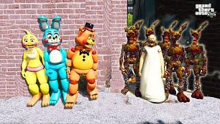 All ARMY BURNTRAPS Animatronics VS All NIGHTMARE TOY Animatronics GTA 5 Mods FNAF Multi Pulti