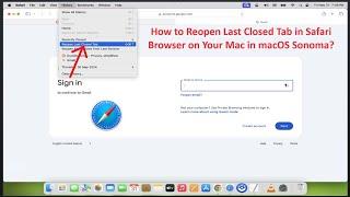 How to Reopen Last Closed Tab in Safari Browser on Your Mac in macOS Sonoma?