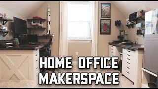 Home Office Tour  3D Printing Maker Space Setup