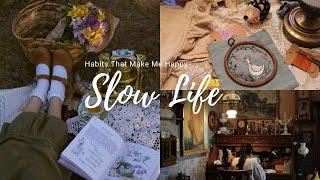 Habits That Make Me Happy 🪴 Slow Life    Embroidering & Journaling