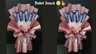 Tutorial Buket Snack Simple Unik  Cara Membuat Buket Snack  Buket Wisuda  Bouquet