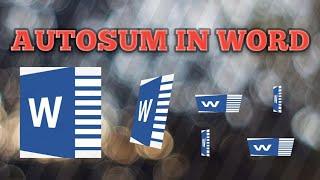 Autosum in word