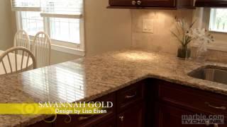 Savannah Gold Granite Kitchen Design by Lisa Eisen  Marble.com