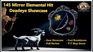 PoE 3.24 145 Mirror Elemental Hit Deadeye Build Showcase   Gear & Cost Breakdown  PoB  T17 Map