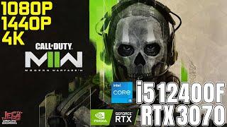 Call of Duty Modern Warfare 2  i5 12400F + RTX 3070  1080p 1440p 4K benchmarks