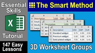 6-7 Select Multiple Worksheets to Create Excel 3-D Worksheet Groups