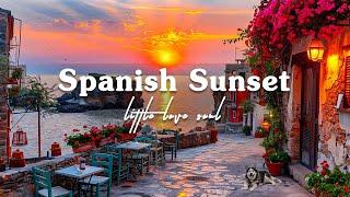 Sunset Seaside Cafe Ambience in Spain - Sweet Spanish Music  Bossa Nova Music for Relax Study