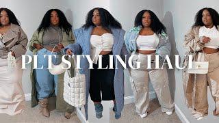 Plus Size Styling Try-On Haul  PrettyLittleThing Curve  Winter 2 Spring