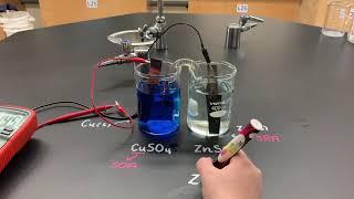 Standard Zinc-Copper Voltaic Cell with Salt Bridge