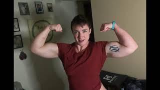 Biceps female bodybuilder big arms flex