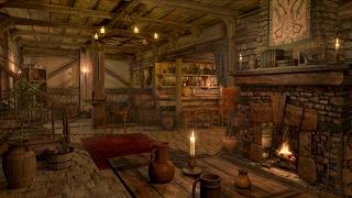 Fireplace Sounds - Medieval Tavern - Inn Ambience  1 hour