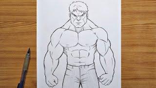 How to draw The Hulk  Hulk step by step  easy tutorial sketch