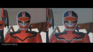 Power Rangers Time Force Quantum Ranger First Appearance Split Screen PR and Sentai version