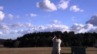 Hitting a clay target with a fishing lure