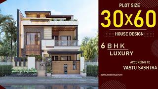 30x60 East Facing House Design 3D  6BHK  interior design  30*60 Home Design  30 by 60 House Plan