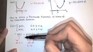 57. Heaviside Function Writing Piecewise Functions with Heaviside Function 2nd Translation Theorem