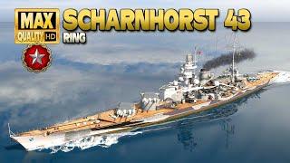 Battleship Scharnhorst 43 Ranked battle on map Ring - World of Warships