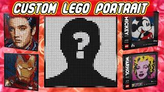 Custom Lego Mosaic Portrait speed build asmr