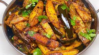 चटपटे  मसालेदार कुरकुरे बैंगन आलू फ्राई की आसान सी  रेसिपी Spicy Baingan Aloo fry Eggplant recipe