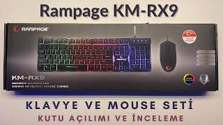Rampage KM-RX9 Klavye ve Mouse seti Kutu açılımı ve inceleme