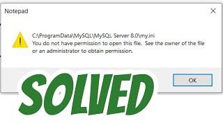 you do not have permission to open this file. see the owner of the file or an administrator SOLVED