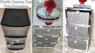 DIY GLAM NIGHTSTAND FROM PLASTIC CART HOME IMPROVEMENT DIY HOME DECORATING IDEAS