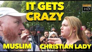 It gets crazy Hamza Vs Christian Lady  Speakers Corner  Hyde Park