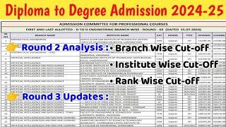 D2D Admission 2024  Round 2 Analysis Branch WiseInstitute WiseRank Wise Cutoff  Round 3 Updates