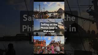 Sailing on the traditional Phinisi boat in Makassar  South Sulawesi  Indonesia