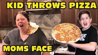 Kid Throws Pizza At Moms Face Because She Told Him To Get Off The New Xbox.