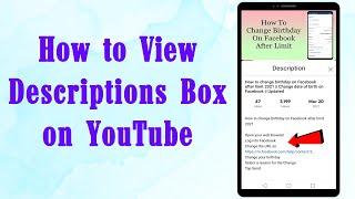 Video descriptions on YouTube   description box in youtube