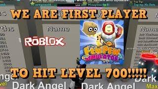 First player to hit level 700 in Roblox game Pew Pew Simulator - Leaderboard update video