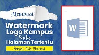 Tutorial  Membuat Watermark Logo Kampus di Word