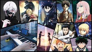 50 ANIME SONGS in 15 MINUTES Piano Medley - 10000 Subs Special