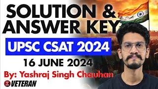 UPSC CSAT 2024  Complete Solution and Answer Key  Yashraj Sir  Veteran