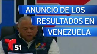 Anuncio de los resultados en Venezuela