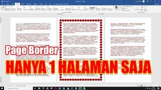 Cara Membuat BingkaiPage Border Hanya Satu Halaman Saja Pada Microsoft Word