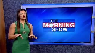 Strong muscle woman with big arms tv anchor